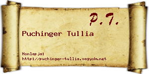 Puchinger Tullia névjegykártya